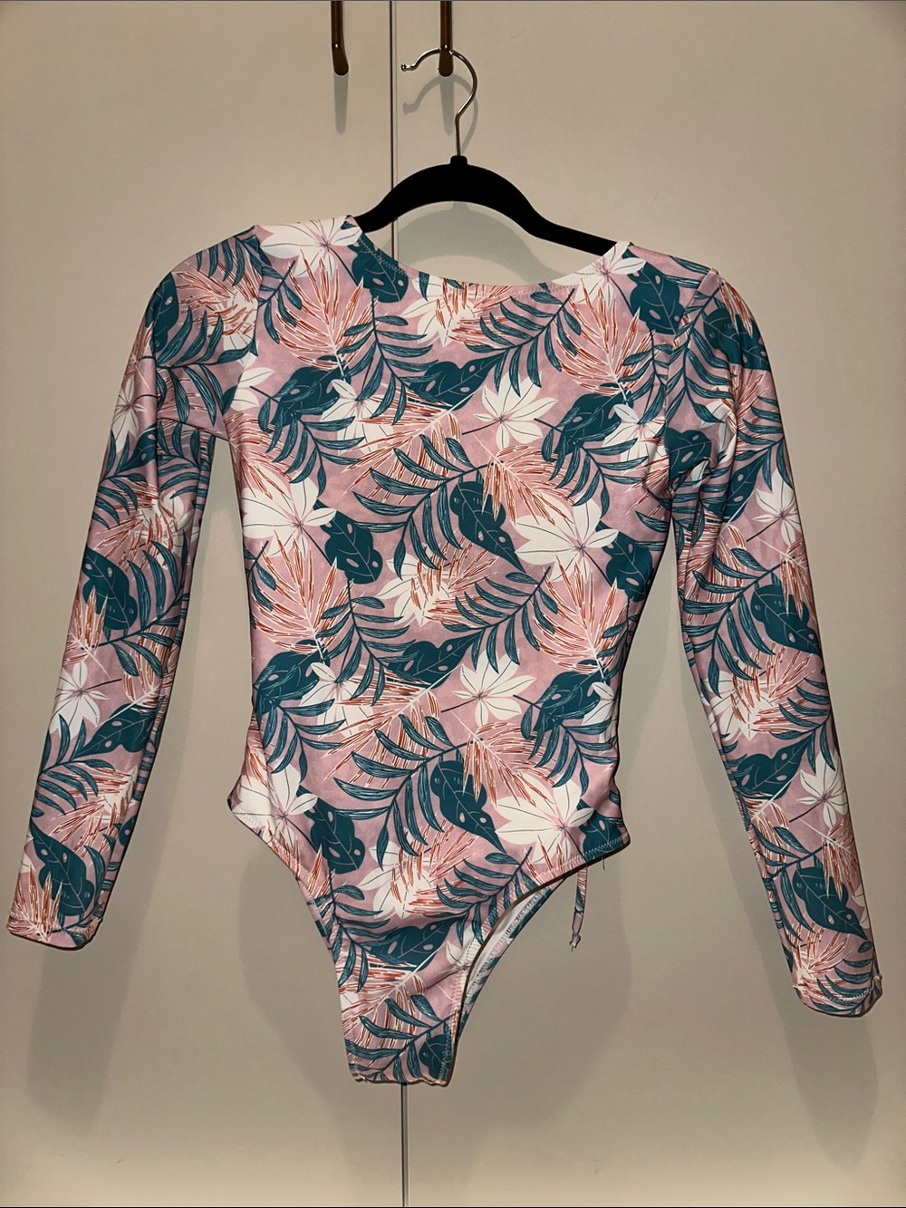 Koral Pink & Teal Tropical Print Bodysuit